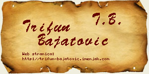 Trifun Bajatović vizit kartica